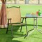 Costway Set of 2 Patio Folding Sling Back Chairs Camping Deck Garden Beach Yellow